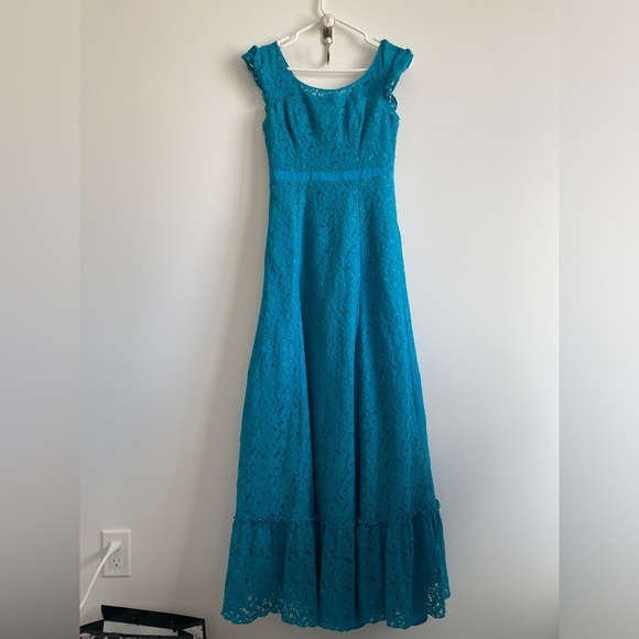 COPY - Anthropologie Lace Blue Maxi Dress - Picture 3 of 5